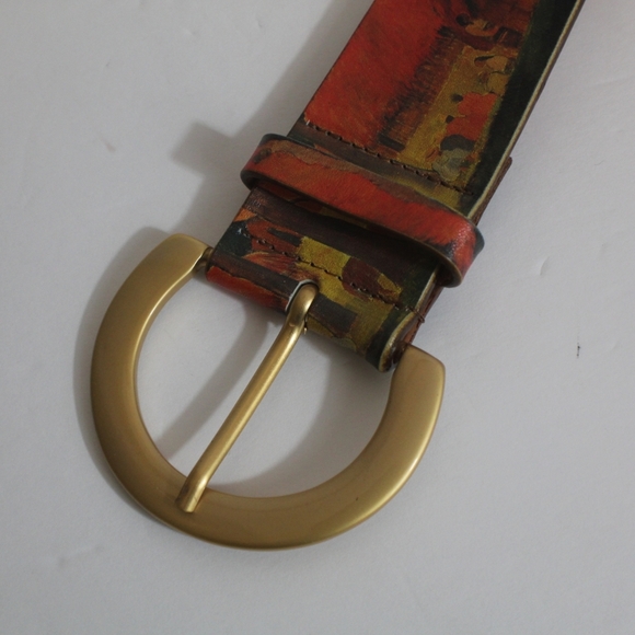 Italian made belt painted Genuine leather under30 - Picture 5 of 8